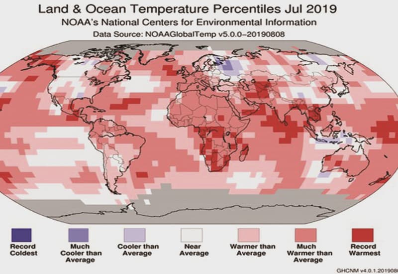 Luglio 2019 il mese più caldo da 140 anni